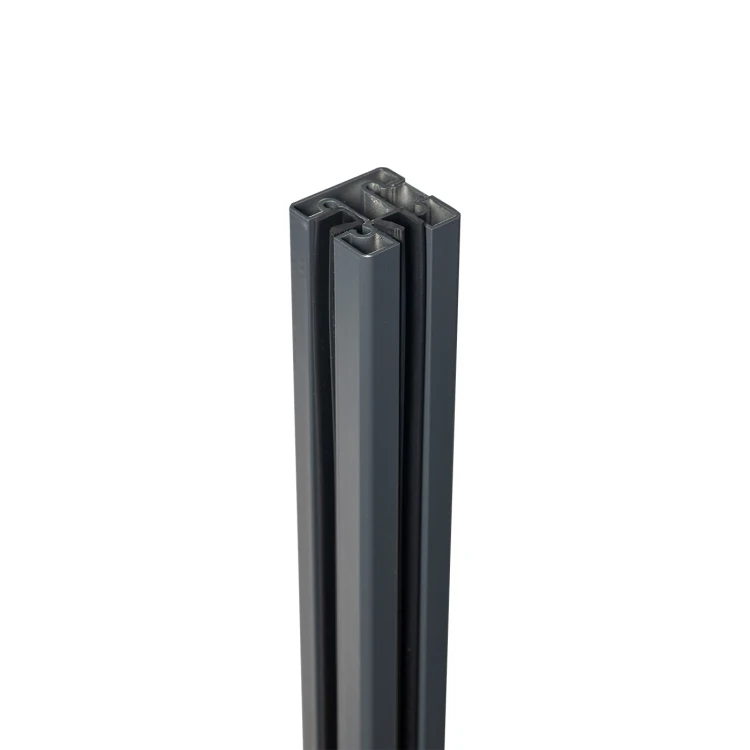Poteau d'angle garde-corps 45x45x1283mm verre 8,72mm gris anthracite Kozza KR7500 000-890 (5)
