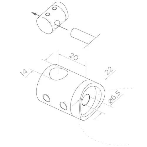 PSG support traversant de balustrade pour tige ø 14 mm – tube 42,4 mm AISI 304 satiné 000-905 (2)