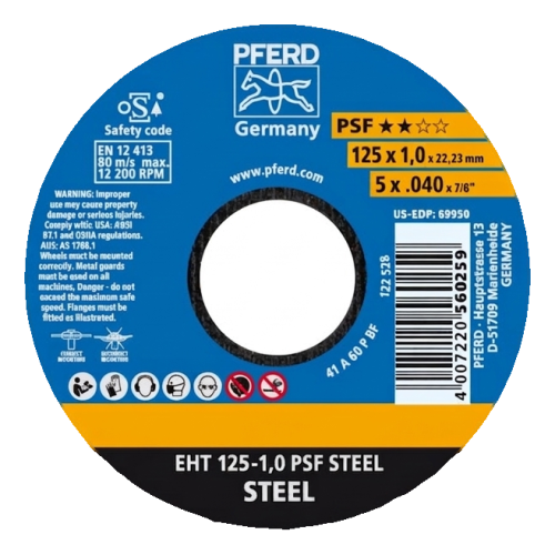 PFERD EHT 125-1,0 PSF Steel – disque de coupe pour acier 125 x 1,0 mm 000-946 (2)