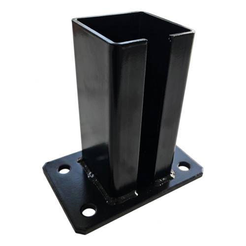 Base pour poteau de clôture 80x80 mm 8 mm noir 000-786 (2)