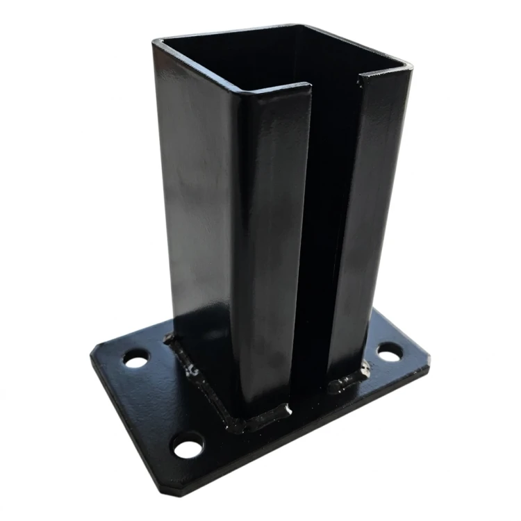 Base pour poteau de clôture 80x80 mm 8 mm noir 000-786 (2)