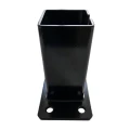 Base pour poteau de clôture 80x80 mm 8 mm noir 000-786 (3)