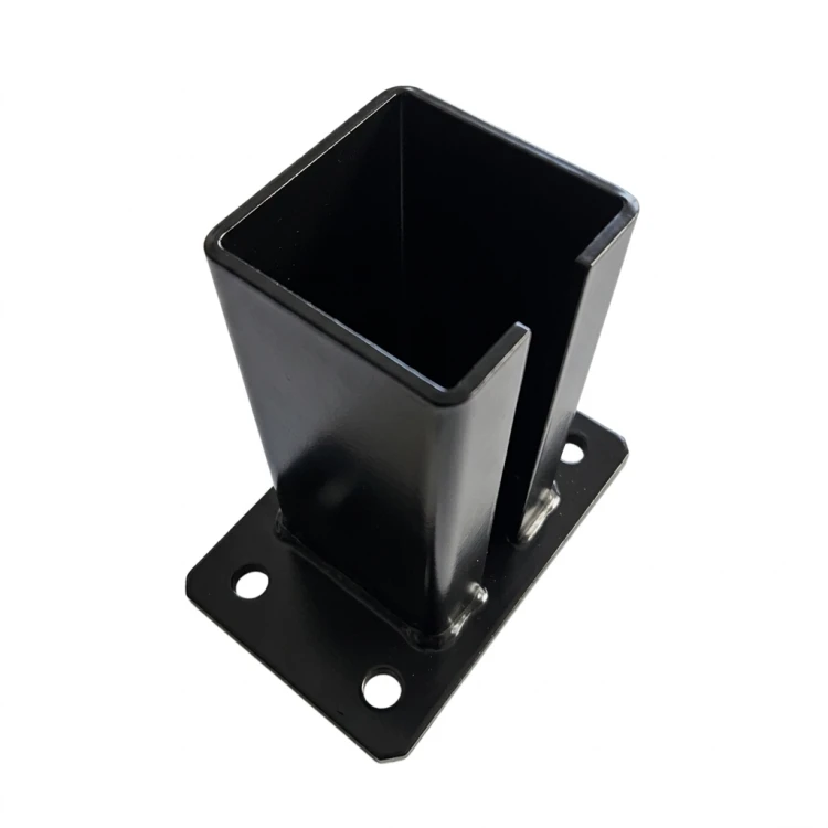 Base pour poteau de clôture 80x80 mm 8 mm noir 000-786 (4)