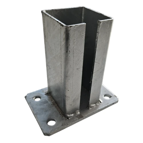 Base pour poteau de clôture 80x80 mm 8 mm galvanisé 000-785 (2)