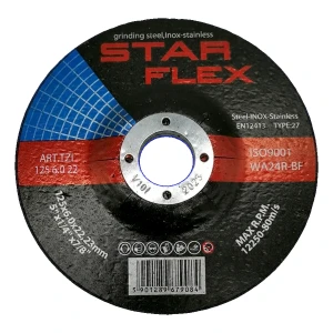 Disque à tronçonner/ébavurer StarFlex T27 125×6,0 mm acier et INOX