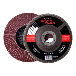 Disque à lamelles Star Flex coudé T29 125 mm pour acier – grain 60