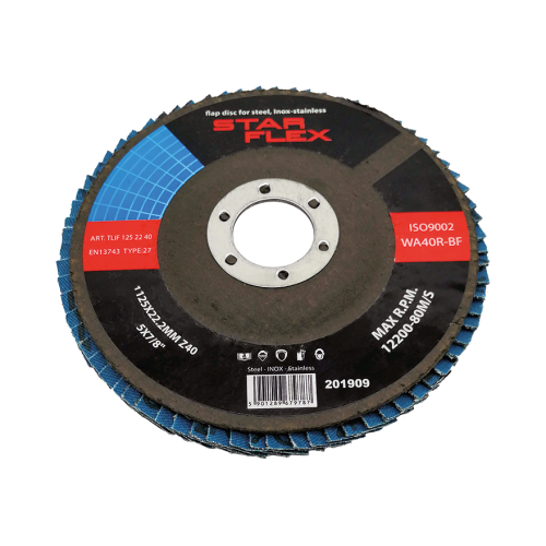 Star Flex – vlakke lamellenschijf T27 125 mm zirkonium korrel 40 INOX 000-968 (1)