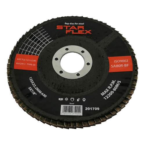 Disque à lamelles cintré Star Flex T29 125 mm pour acier – grain 80 000-973 (1)