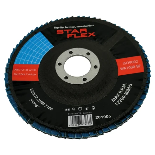 Starflex – disque à lamelles conique T29 125 mm zirconium P100 INOX 000-974 (1)