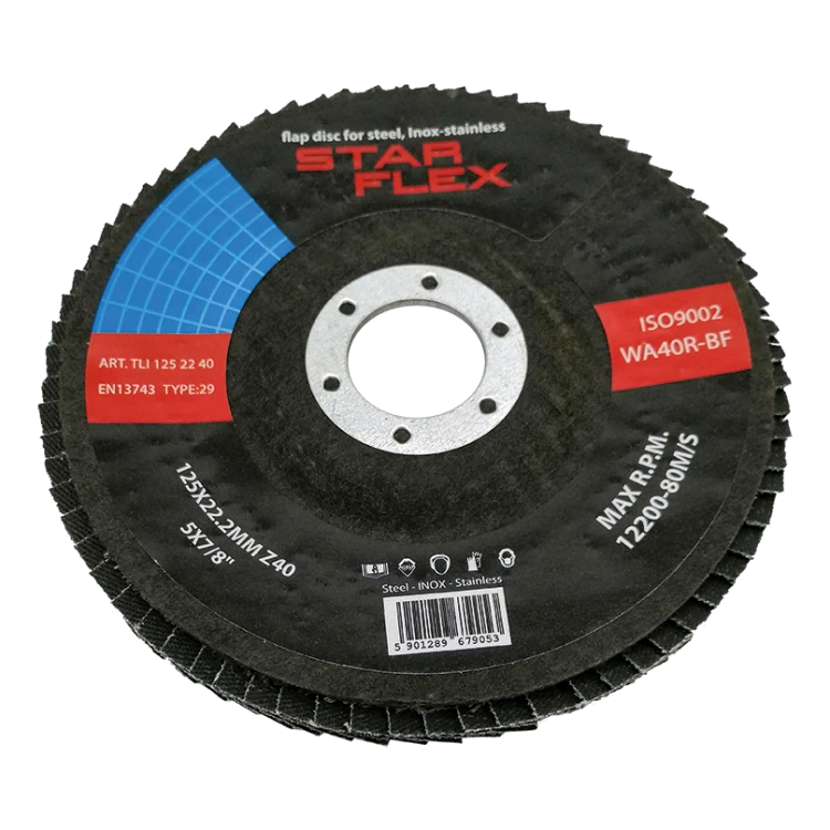 Star Flex – disque à lamelles zirconium T29 125 mm grain 40 pour acier inoxydable 000-975 (1)