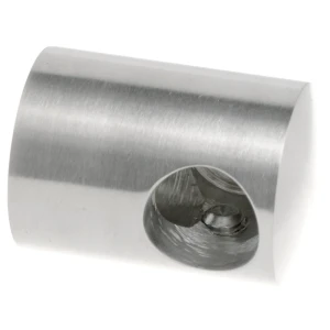 PSG linkse eindbeugel voor leuning voor staaf fi 16 mm – AISI 304 satijn, montage op vlak