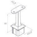PSG leuningdrager voor roestvrijstalen balustrade 42,4 mm voor paal 40x40 mm – gelijmd, satijn 001-046 (2)