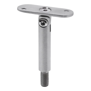 Tige articulée pour support de main courante ø 14×75 mm avec plaquette plate – AISI 304 satiné, filetage M8