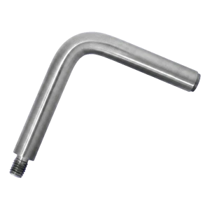 Tige de support de main courante 90° ø 12 mm 75×75 mm – acier inoxydable AISI 304 satiné