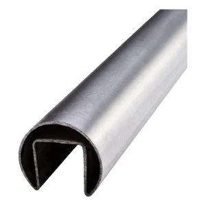 PSG Main courante rapportée sur verre ø 42,4 mm satiné – tube AISI 304, longueur 5000 mm