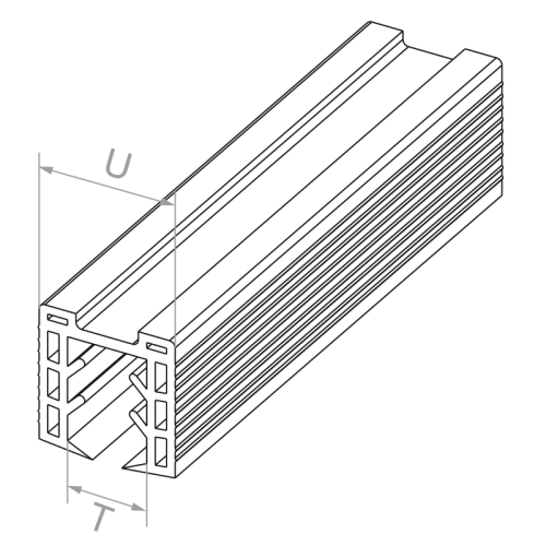 PSG Afdichting voor oplegklem op glas 20–21,5 mm – profiel 24×24 mm, L=2500 mm 001-077 (2)