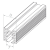 PSG Joint d'étanchéité pour pince à verre rapportée 20–21,5 mm – profil 24×24 mm, L=2500 mm 001-077 (2)
