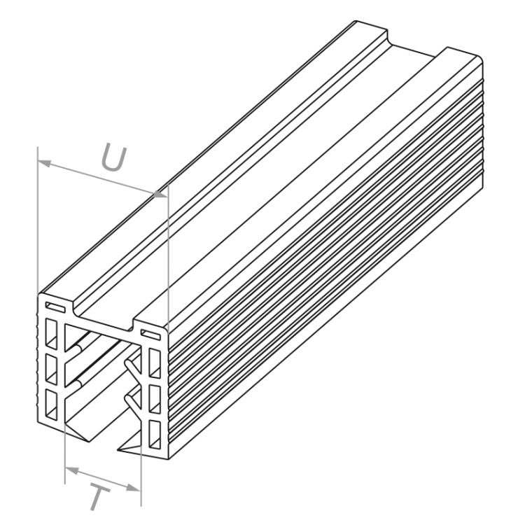 PSG Joint d'étanchéité pour pince à verre rapportée 20–21,5 mm – profil 24×24 mm, L=2500 mm 001-077 (2)