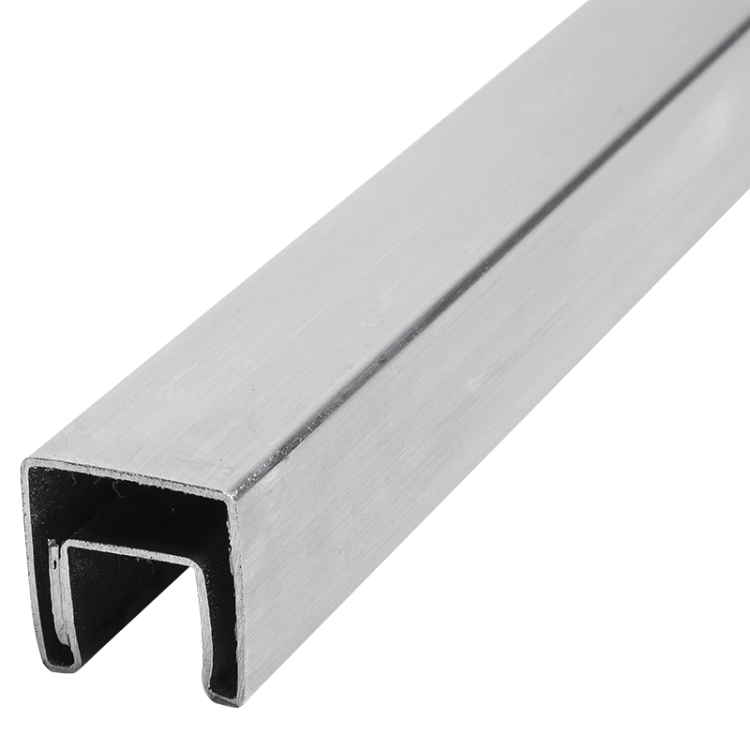 PSG Main courante rapportée sur verre 40x40 mm AISI 304 satinée – 2500 mm 001-082 (1)
