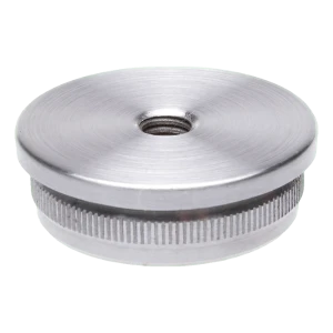 Bouchon à enfoncer bombé pour tube 42,4 mm avec filetage M8 – acier inoxydable satiné