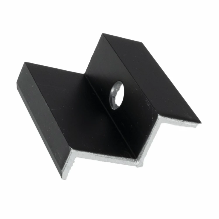 Pince latérale H35 aluminium 6060 trou M8 Anodisé PV-03-06