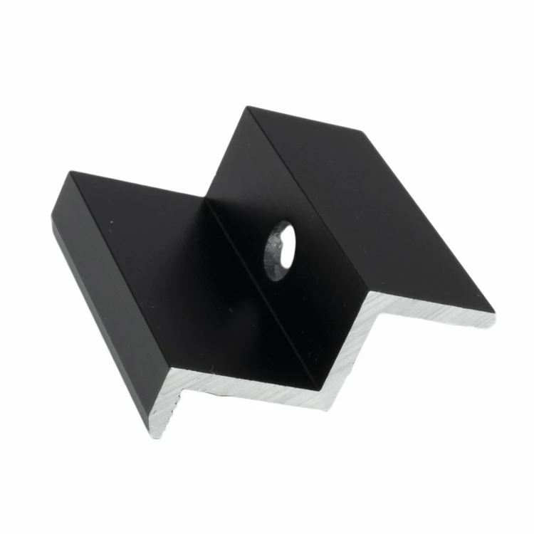 Pince latérale H40 aluminium 6060 trou M8 Anodisé PV-03-10
