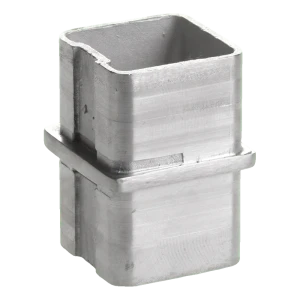 Raccord droit à coller pour profil de garde-corps 40x40 mm – acier inoxydable AISI 304 satiné