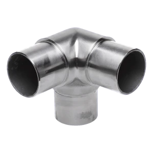 Raccord té d'angle pour balustrade – tube 42,4x2 mm, acier inoxydable AISI 304, satiné