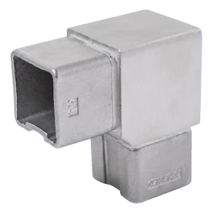 Coude 90° pour profilé de balustrade 40x40 mm – acier inoxydable AISI304, satiné