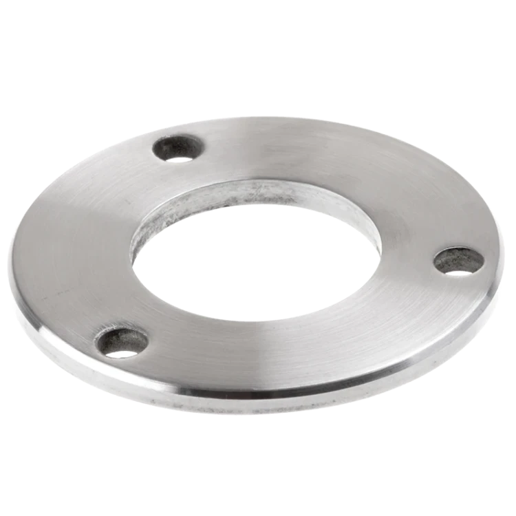 Base de poteau de balustrade à souder Ø 85 mm – acier inoxydable AISI 304 satiné, système 42,4 001-188 (1)