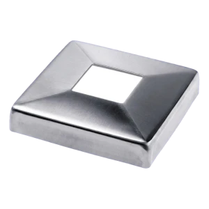 Rosace de masquage carrée 108×108 mm pour profilé de balustrade 40×40 – acier AISI 316 satiné