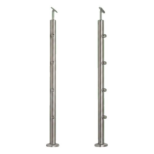 PSG Poteau de balustrade intermédiaire traversant Ø 42,4 mm AISI 304 – 4 supports, satiné 001-204 (1)