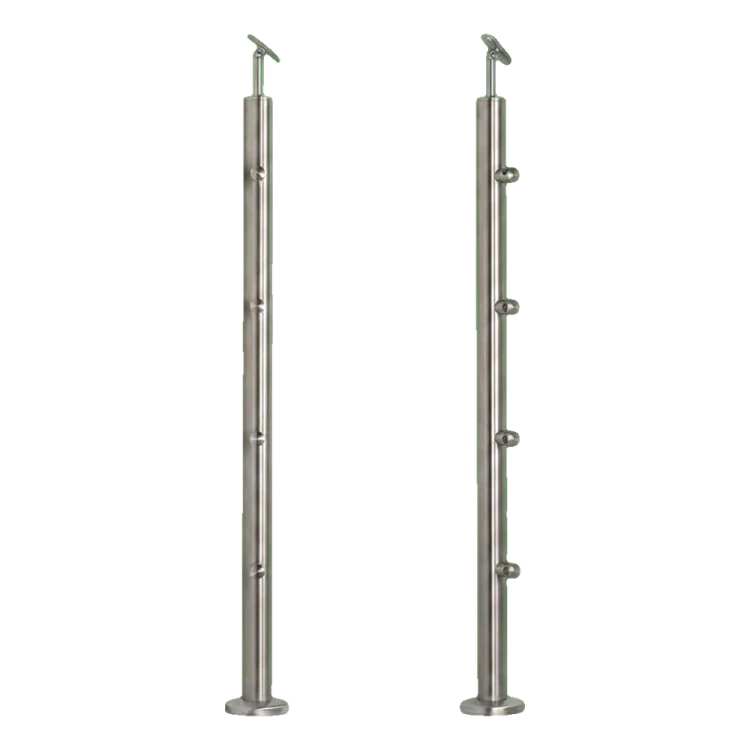 PSG Poteau de balustrade intermédiaire traversant Ø 42,4 mm AISI 304 – 4 supports, satiné 001-204 (1)