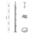 PSG Poteau de balustrade intermédiaire traversant Ø 42,4 mm AISI 304 – 4 supports, satiné 001-204 (2)