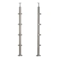 PSG poteau de balustrade d'angle en acier inoxydable AISI 304 ø42,4 mm H1060 mm avec supports pour tubes ø12 mm 001-206 (1)