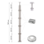PSG poteau de balustrade d'angle en acier inoxydable AISI 304 ø42,4 mm H1060 mm avec supports pour tubes ø12 mm 001-206 (2)