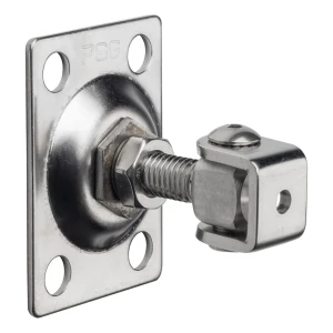 Charnière de portail réglable PSG M12 avec plaque 75×55 mm – acier inoxydable AISI 304