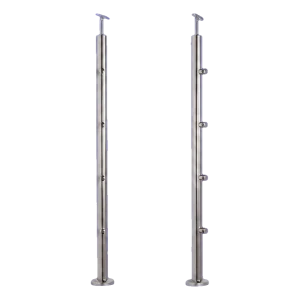 PSG doorlopende balustradesteun Ø42,4 mm van roestvrij staal AISI 304 – 4 houders Ø12, vloermontage