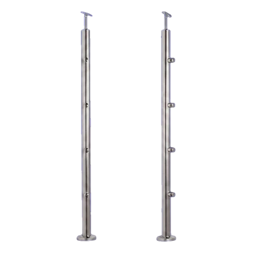 PSG doorlopende balustradesteun Ø42,4 mm van roestvrij staal AISI 304 – 4 houders Ø12, vloermontage 001-207 (1)