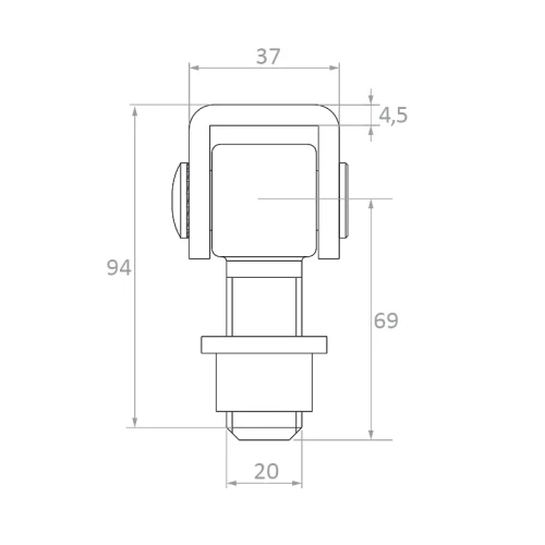 PSG Charnière de portail à souder M20 – acier inoxydable AISI 304, satiné 001-221 (2)