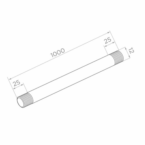 Trekstaaf voor glazen overkapping M12x1000 mm – roestvrijstaal AISI 304, satijn, rechts/links draad 001-227 (2)