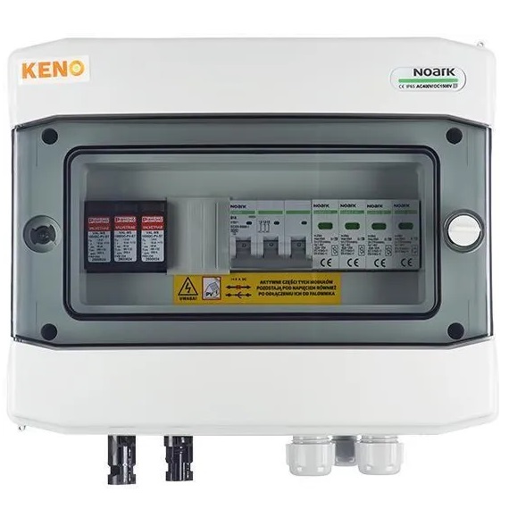 Boîte de jonction avec parafoudre DC + AC, 1000V type 1+2, 1x string PV, 1x MPPT // ogr. AC type 1+2, 16A 3-F type SH-90 DCAC